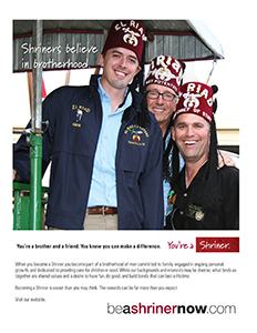 Be A Shriner Now brotherhood flier vertical