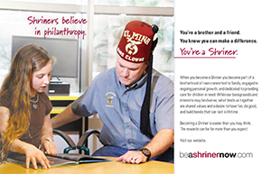 Be A Shriner Now philanthropy flier horizontal